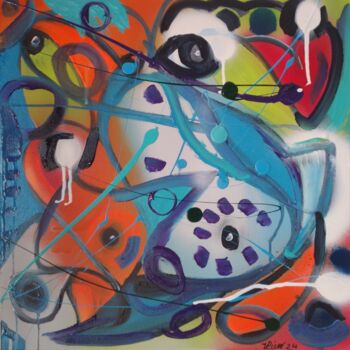 Pintura titulada "Abstracto XII" por Vitor Pisco, Obra de arte original, Acrílico