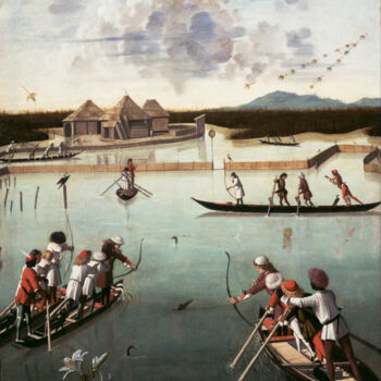 제목이 "Chasse sur la lagune"인 미술작품 Vittore Carpaccio로, 원작, 기름