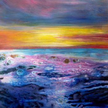 Peinture intitulée "coucher-de-soleil.j…" par Viviane Farrugia, Œuvre d'art originale, Acrylique