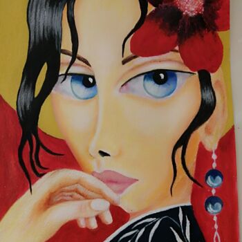 Painting titled "Raffinée" by Viviane Henry Machemin, Original Artwork, Acrylic