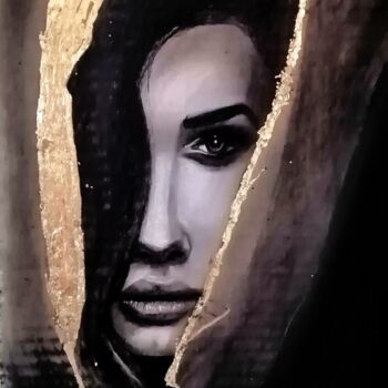 Painting titled "Face" by Vladimir Frolov, Original Artwork, Charcoal