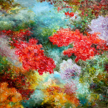 Painting titled "Colors and texture…" by Vladimir Volosov, Original Artwork, Oil Mounted on Wood Stretcher frame