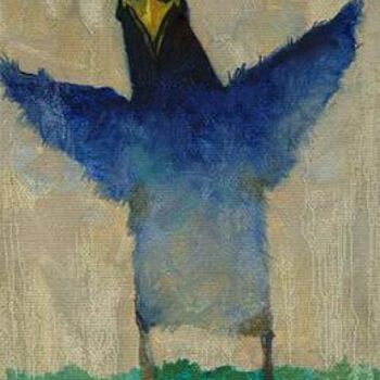 Peinture intitulée "Синяя птица/Blue bi…" par Vladimir Agapov, Œuvre d'art originale