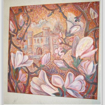 Painting titled "Magnolien" by Vladimirnikolski, Original Artwork, Oil