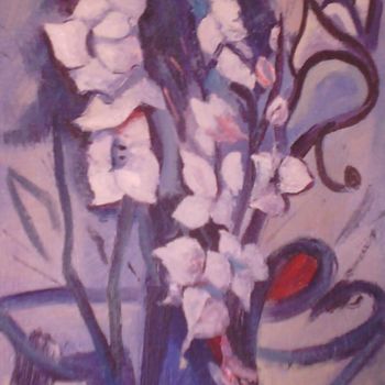 Schilderij getiteld ""White flowers"Белы…" door Vladimir Trutko, Origineel Kunstwerk, Olie