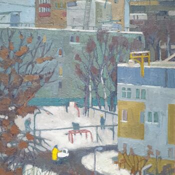 Peinture intitulée "Winter in the city" par Vladislava Art, Œuvre d'art originale, Huile