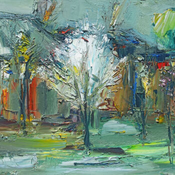 Картина под названием "Abstract Spring Awa…" - Vlas Ayvazyan, Подлинное произведение искусства, Масло Установлен на Деревянн…