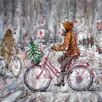Pintura titulada "Мокрий сніг" por Volodimir Kudlai, Obra de arte original, Acuarela