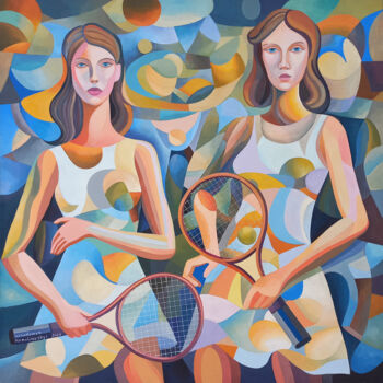 「Rackets, not rocket…」というタイトルの絵画 Volodymyr Korolievskyiによって, オリジナルのアートワーク, アクリル