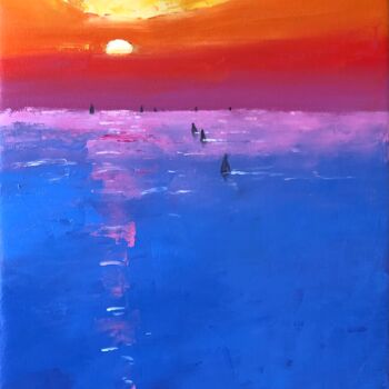 绘画 标题为“Abstract sunset 60-…” 由Volodymyr Smoliak, 原创艺术品, 油