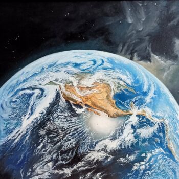 제목이 "Earth (Tierra)"인 미술작품 V.Oña로, 원작, 기름 나무 들것 프레임에 장착됨