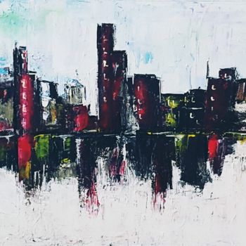 Peinture intitulée "Une ville, ma ville…" par Véroniq'S, Œuvre d'art originale, Acrylique