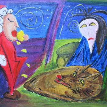 Peinture intitulée "In train with Santa…" par Wabyanko, Œuvre d'art originale, Acrylique