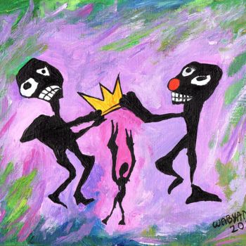 Painting titled "I am the King paint…" by Wabyanko, Original Artwork, Acrylic