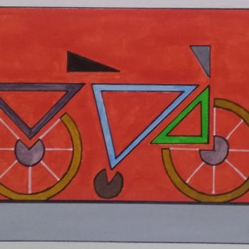 Pintura titulada "Bike" por Wagner Cavalcante, Obra de arte original, Gouache