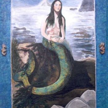 Painting titled "Sirena y sirenito" by Silviamvazz, Original Artwork