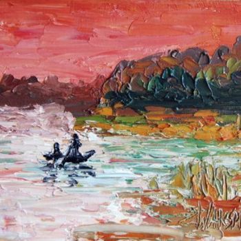 Pintura intitulada "AUTUMN LAKE NR2" por Zbigniew Waksmundzki, Obras de arte originais, Óleo