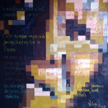 Pintura titulada "mandela-toile.jpg" por Marc Walencik, Obra de arte original, Acrílico