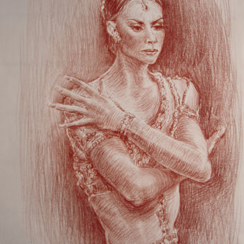 Dessin intitulée "Ballet La Bayadère…" par Walid Lemkecher, Œuvre d'art originale, Crayon