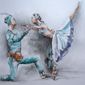 Drawing titled "Ballet La Bayadère…" by Walid Lemkecher, Original Artwork, Other