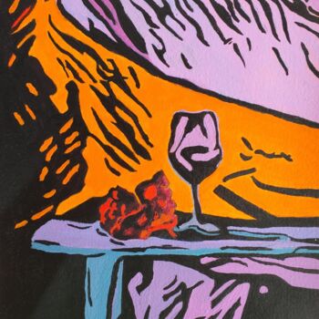 「Grapes and Wine Day」というタイトルの絵画 Wannott Bakkerによって, オリジナルのアートワーク, アクリル