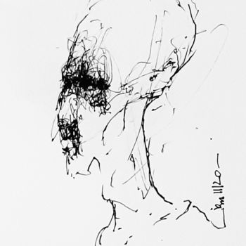 Drawing titled "Hamlet (3)" by Stephan Rodriguez Warnemünde, Original Artwork, Ink