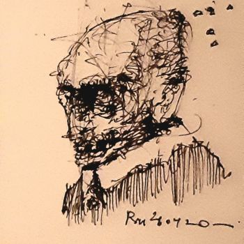 Rysunek zatytułowany „Poor Richard (12)” autorstwa Stephan Rodriguez Warnemünde, Oryginalna praca, Atrament