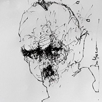 Drawing titled "Dein böser Blick" by Stephan Rodriguez Warnemünde, Original Artwork, Ink