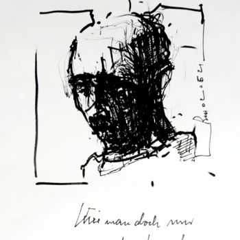 Dessin intitulée "Hiob (42)" par Stephan Rodriguez Warnemünde, Œuvre d'art originale, Encre