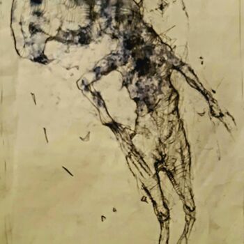Dessin intitulée "Ikarus (5)" par Stephan Rodriguez Warnemünde, Œuvre d'art originale, Crayon