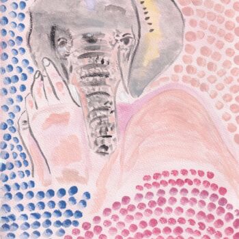 제목이 "Ganghi d'Elephant H…"인 미술작품 Wawa로, 원작, 수채화