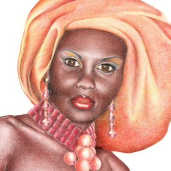 Drawing titled "Mwayé" by Weyah, Original Artwork, Pencil