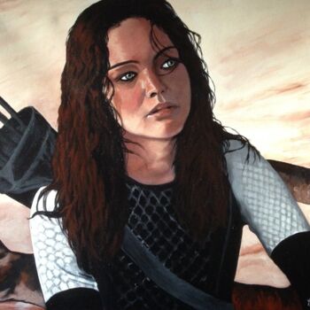 Painting titled "Jennifer LAWRENCE d…" by Wiktoria Hel, Original Artwork, Acrylic