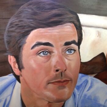 Painting titled "1-alain-delon-dan-l…" by Wiktoria Hel, Original Artwork, Acrylic