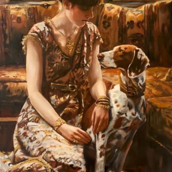 Painting titled "'The Confidante'" by William Oxer F.R.S.A., Original Artwork, Oil