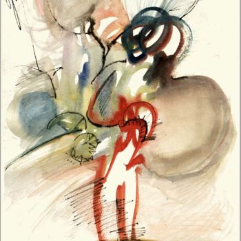 Zeichnungen mit dem Titel "De la série " Trist…" von Dima Wilms, Original-Kunstwerk, Gouache