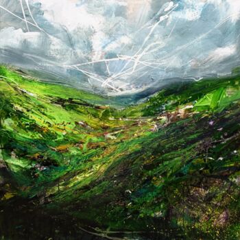 Pittura intitolato "Wales countryside 10" da Wimvandewege, Opera d'arte originale, Acrilico Montato su Telaio per barella in…