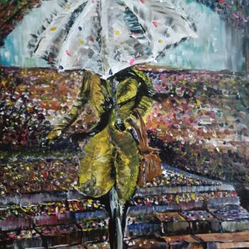 Pintura intitulada "rain of colors" por Wojciech Adalberto, Obras de arte originais, Acrílico