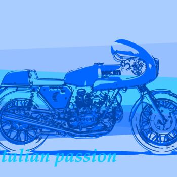 「Ducati 750 ss - ita…」というタイトルのデジタルアーツ Wolfgang Schröpferによって, オリジナルのアートワーク, 2Dデジタルワーク