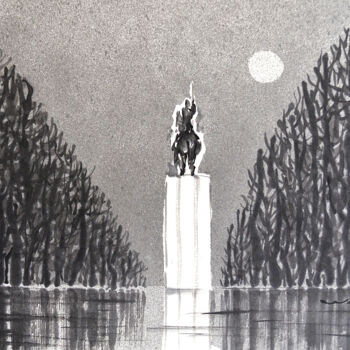 "Tuileries" başlıklı Tablo Wa Wong tarafından, Orijinal sanat, Mürekkep
