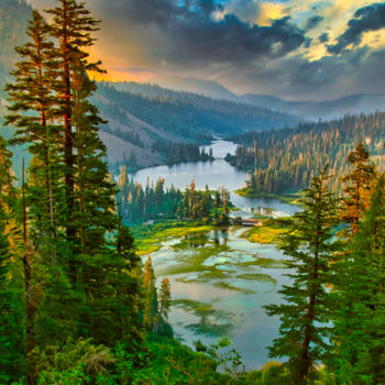 Photography titled "Upper Twin Lakes" by Patrick O'Brien, Original Artwork, Digital Photography