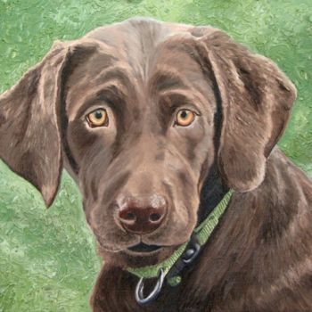 Картина под названием "Chocolate Labrador…" - Frank Wuts, Подлинное произведение искусства, Масло