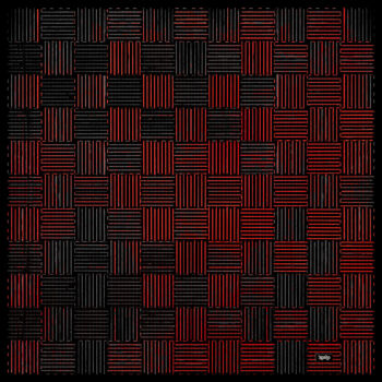 Pintura intitulada "MultiSquare Red and…" por Xaro, Obras de arte originais, Trabalho Digital 2D Montado em Alumínio