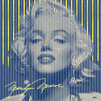 Malerei mit dem Titel "Marylin Monroe Beve…" von Xaro, Original-Kunstwerk, 2D digitale Arbeit Auf Keilrahmen aus Holz montie…