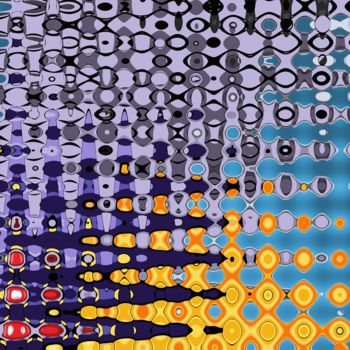 数字艺术 标题为“Color square 002” 由Xavier Wttrwulghe, 原创艺术品, 其他 安装在铝上