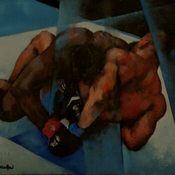 绘画 标题为“摔角” 由小川 张, 原创艺术品, 油