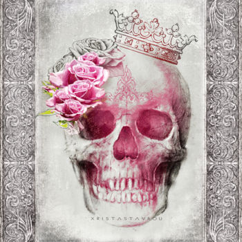 Цифровое искусство под названием "Skull Queen V2" - Xristastavrou, Подлинное произведение искусства, Цифровая живопись