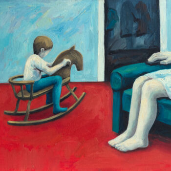 Painting titled "Evening rest" by Yuliya Kachan, Original Artwork, Oil