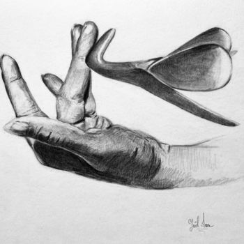 Drawing titled "Cliteros X" by Yaël Moon, Original Artwork, Pencil