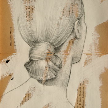 Drawing titled "Chignon3" by Yan Vita, Original Artwork, Pencil